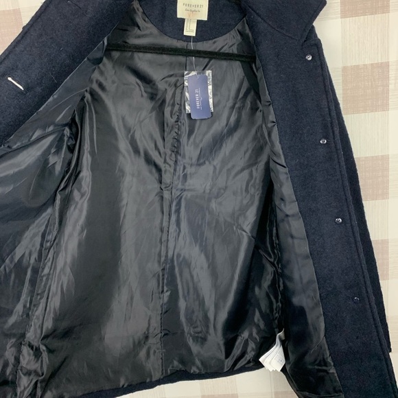 Forever 21 Premium Label Wool Blend Pea Coat Sz M - Picture 4 of 7
